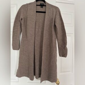 Adrienne Vittadini Taupe Open Front Cardigan